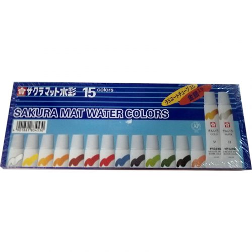SAKURA 15 Mat Water Colors 15 x 5 ml. EMW-15GS