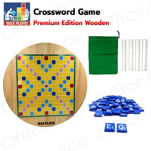 MAX PLOYS Crossword Game Premium Edition Wooden Deluxe Wooden Turntable Base