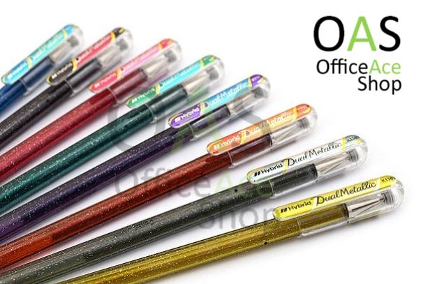 Pentel Dual Metallic Pens/Liquid Gel Rollerball Pens ปากกาเจลสีเมทัลลิค  โรลเลอร์บอล #K110