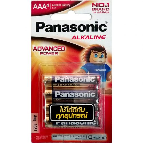 PANASONIC ALKALINE 1.5V AAA Battery #LR03T/4B