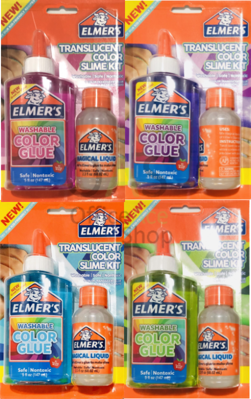 ชุดกาวทำสไลม์สี เอลเมอร์ ELMER'S Translucent Color Slime Kit 147ml
