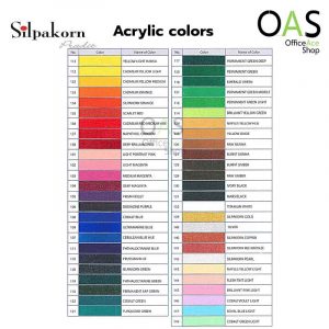 SILPAKORN PRADIT Acrylic colors chart