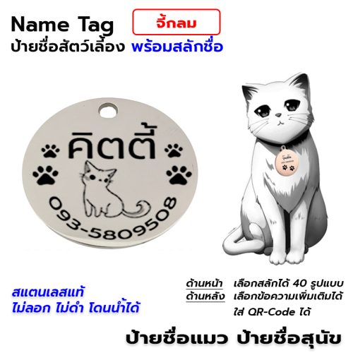 Name Tag Stainless Pet Tag with Engraving #Dise Shape