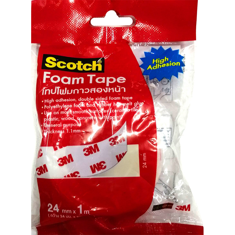 SCOTCH 3M Double Sided Foam Tape Thickness 1.1 mm. General purpose