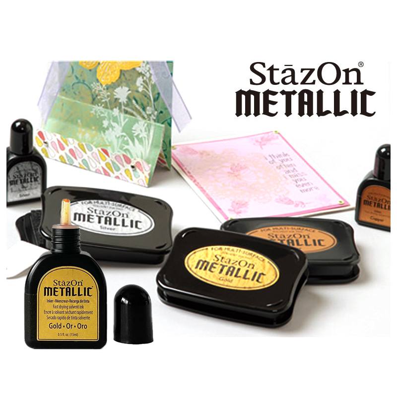 TSUKINEKO STAZON Metallic Stamp Pad and Ink Refill