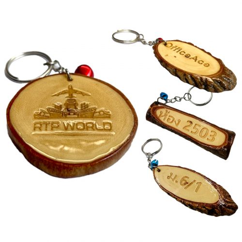 Name Tag Wood Keychain Wood [Free Engraved]